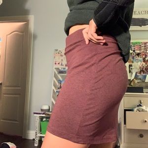 maroon mini cotton skirt